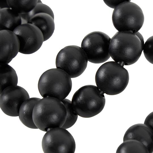 20" Black Wood Chain Beaded 8 Link Sculpture